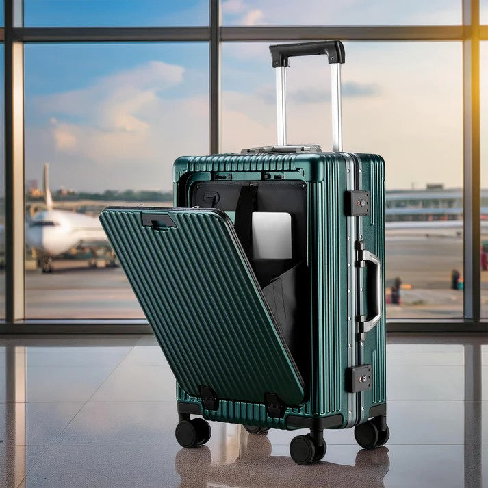 Polycarbonate Carry-On Cabin Trolley | 22-Inch - Forest Green