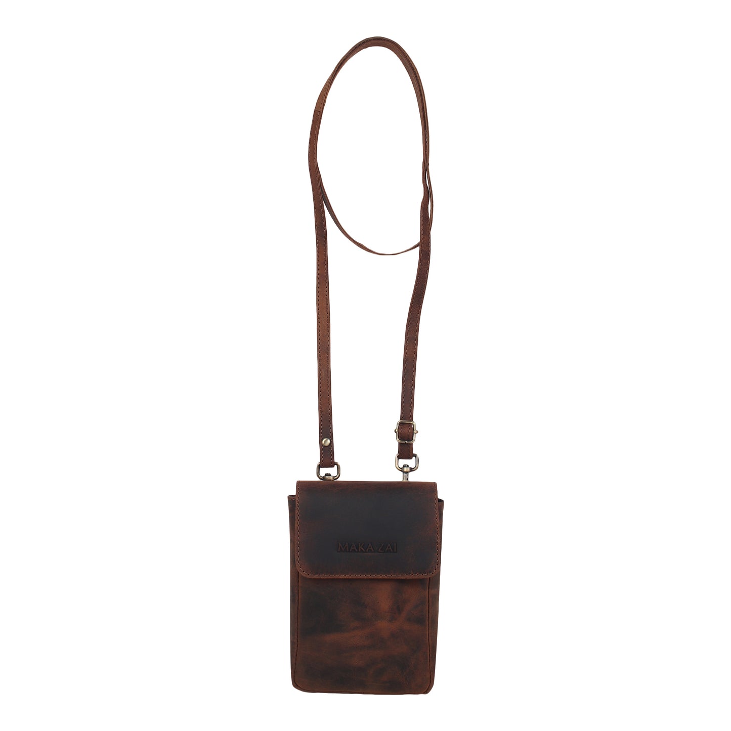 Vintage Hunter Hand-Stitched Leather Crossbody Sling Bag for Men & Women| MAKA ZAI