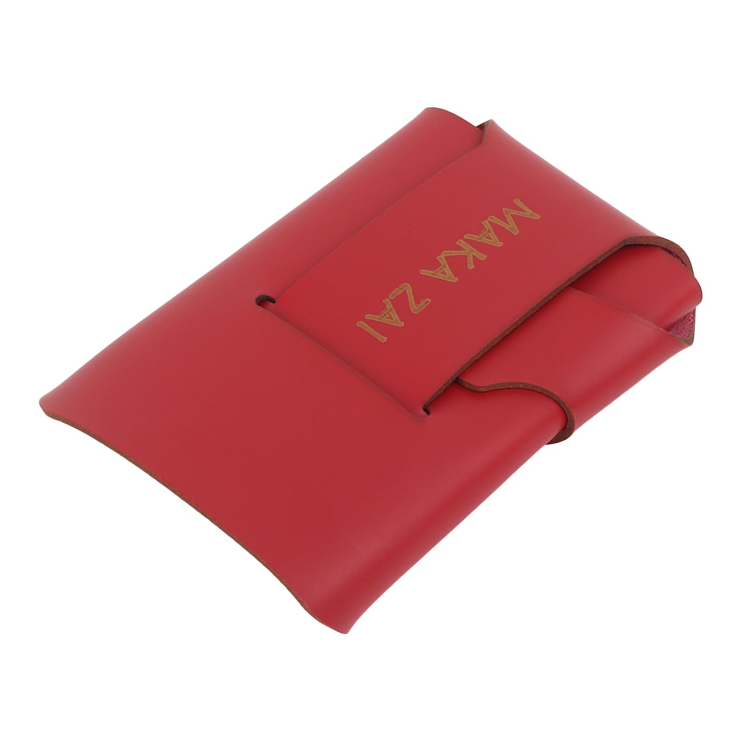 Modern Red Ultra-Slim Vegan Leather Unisex Wallet & Card Holder for Men & Women| Atom Edition by MAKA ZAI