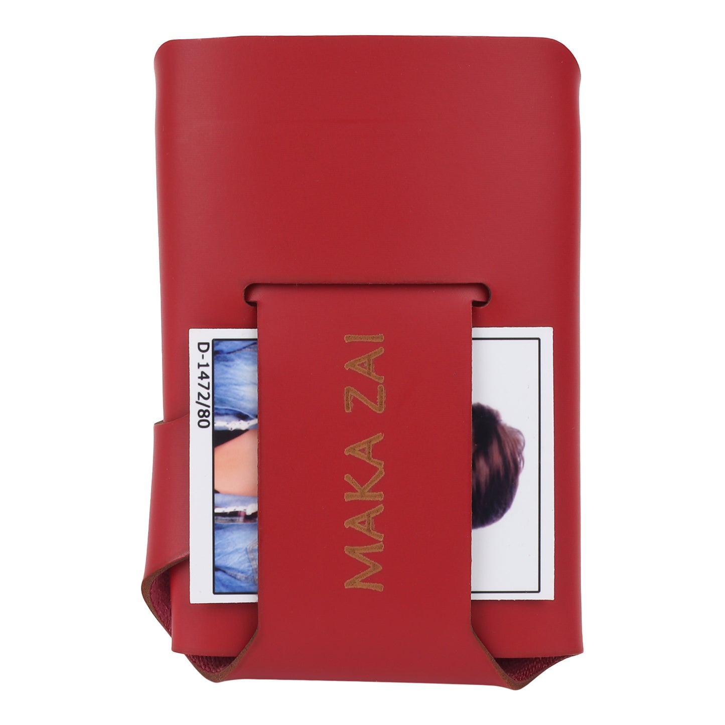 Modern Red Ultra-Slim Vegan Leather Unisex Wallet & Card Holder for Men & Women| Atom Edition by MAKA ZAI