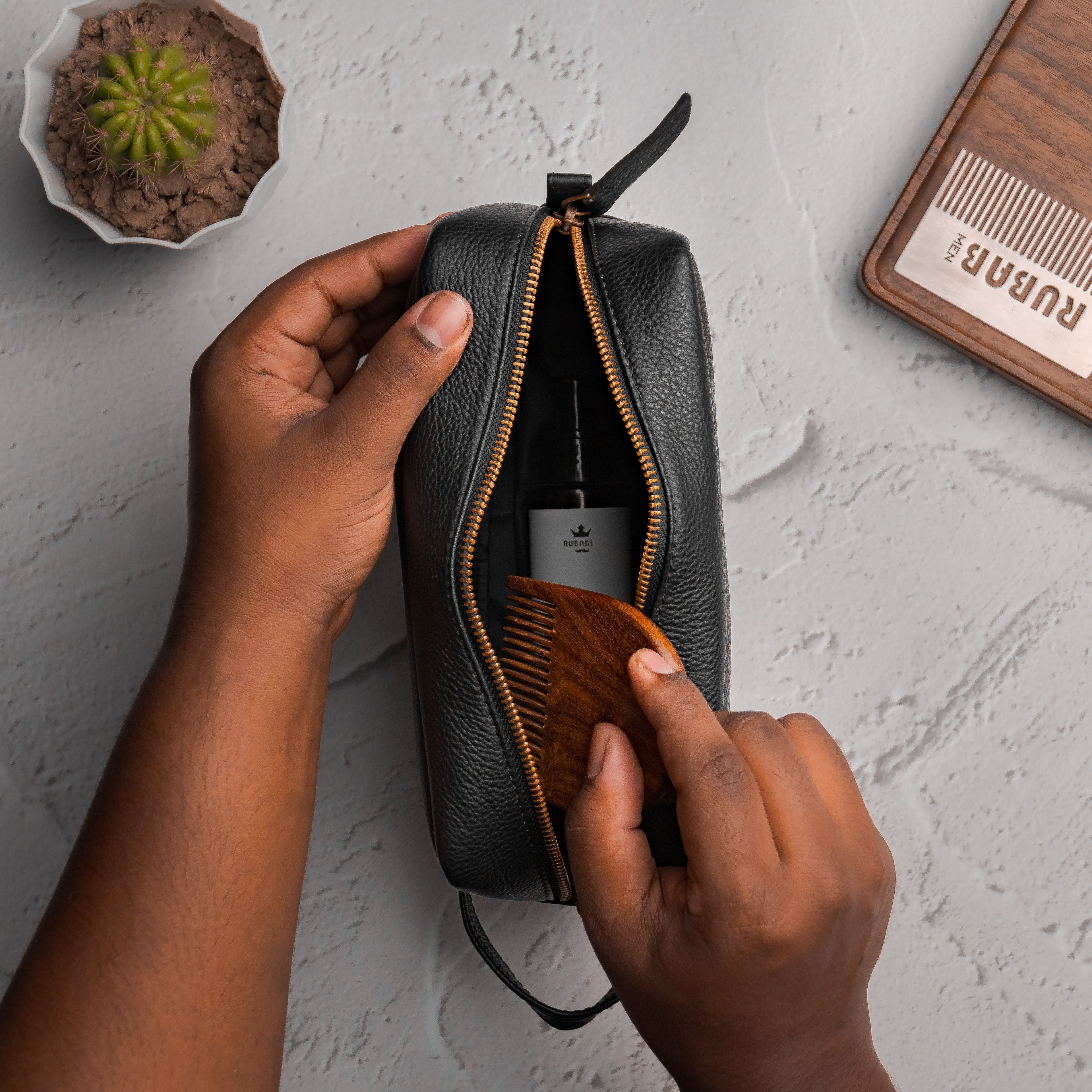 Toiletry Bag | Genuine Bomber Leather